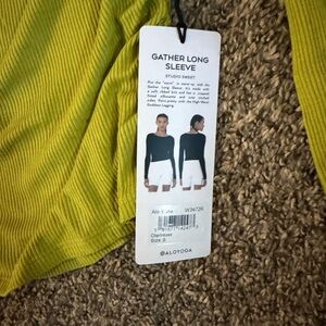 ALO Yoga Ribbed Long Sleeve Top in Lime Green